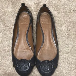 Navy Tori Burch flats.  Size 7 medium.